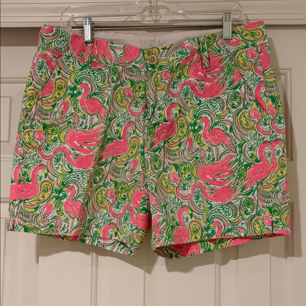 VGUC Lilly Pulitzer Flamingo Print Shorts